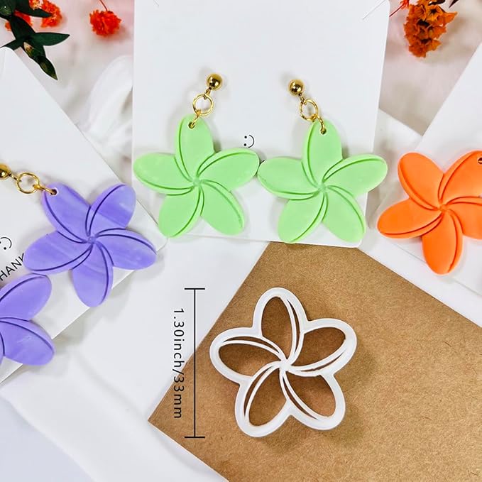 Tropical Flower Polymer Clay Cutter – 5 Petal Clay Earring Cutter for DIY Floral Jewelry – Clay Tools for Polymer Clay Earrings & Handmade Crafts – Simple Cutter for Summer Designs