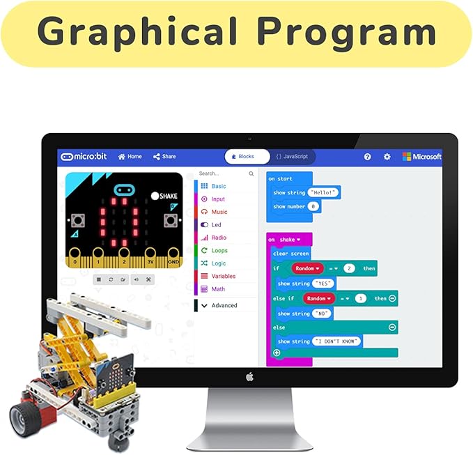 ELECFREAKS microbit 32 in 1 Wonder Sensor Kit, Makecode Programmable Learning Kit with Building Bricks/Sensors/Wukong Expansion Board(Without Micro:bit)