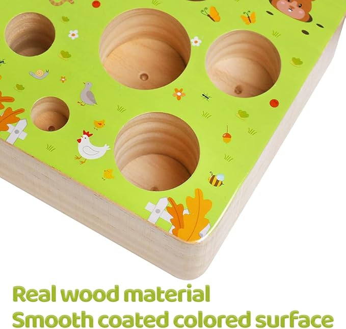 Wooden Montessori Learning Toys for 3+ Years Kids - Toddler Learning Toys with Shape Color Sorting Stacking Toys Wooden Puzzles Easter Basket Stuffers Gift for Toddler Boys Girls
