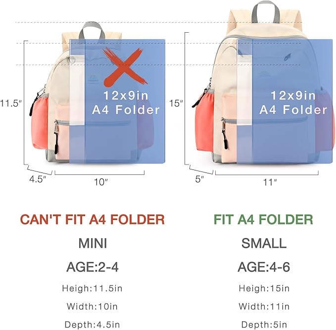 STEAMEDBUN Toddler Backpack for Girls 2-4: Kids Backpack Boys Girls - Preschool Kindergarten Daycare Backpacks - 12 inch
