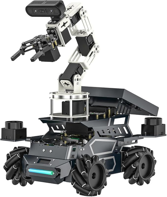 Yahboom ROS2 Robot Kit with Jetson Orin NX 16GB Super Large AI Model with 6DOF Robotic Arm,7-inch HD Display,AI Voice Interaction Module Provides AI Vision、App Control