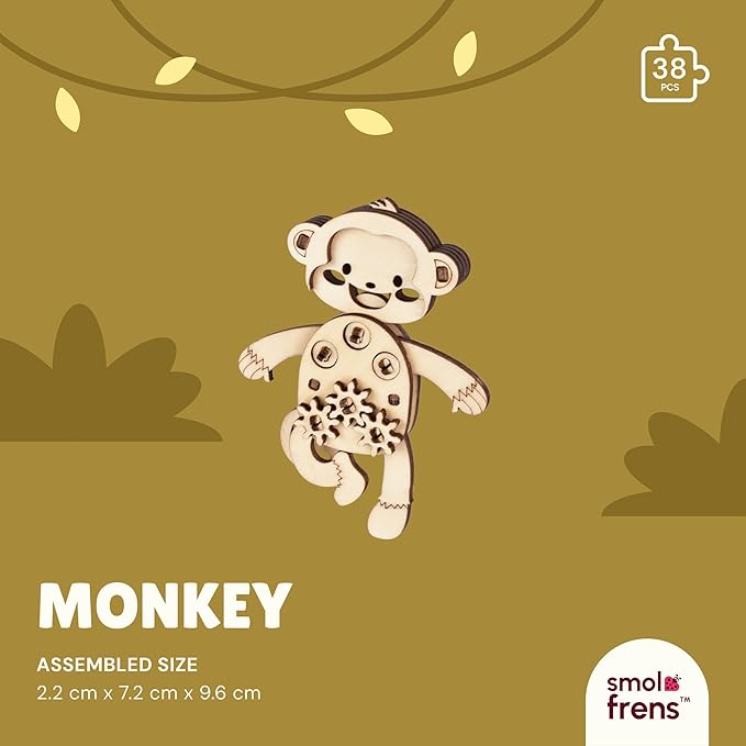 Wooden Animal Puzzles for Ages 8+, 6 Pack 3D Wooden Puzzles, STEM Kits for Kids, Teens, Adults, Wood Crafts Model Kits, STEM Toys, DIY Art Projects, Educational Gifts Toys, Party Favors - Exotic Frens