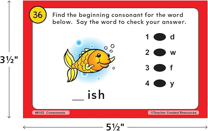Teacher Created Resources - TCR6103 Power Pen Learning Cards: Consonants, Grade K