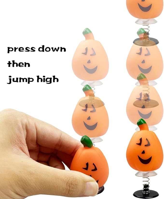 24 PCS Halloween Jumping Popper Toys Spring Launchers for Kids Boys Girls Halloween Party Favors Halloween Treat Bags Gifts Halloween Games