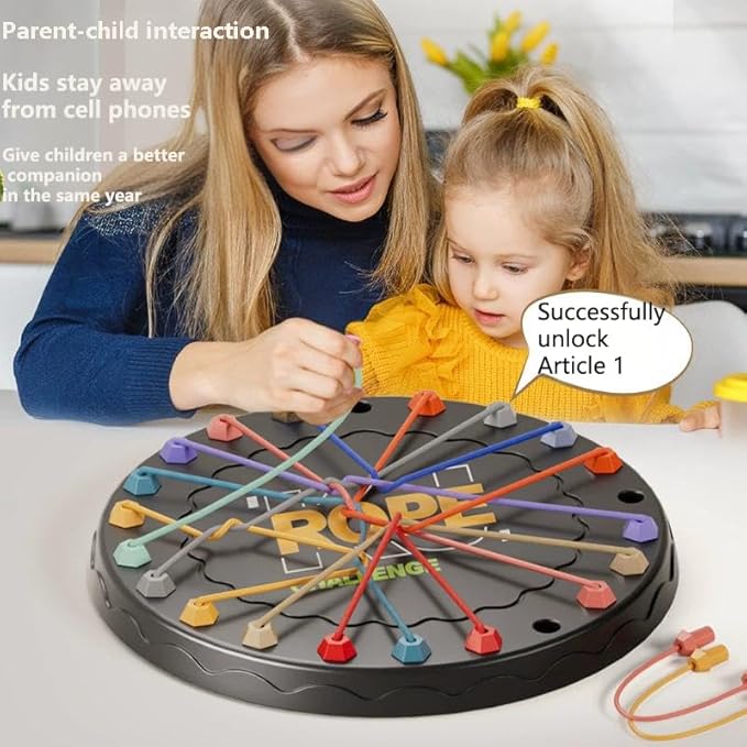Untangle The Rope Challenge is Cool Andor Interactive Logic Puzzle Game, Family Rope Puzzle Parent-Child Toy Nursery, Day Care Center, Kindergarten, Children‘s Day Gift