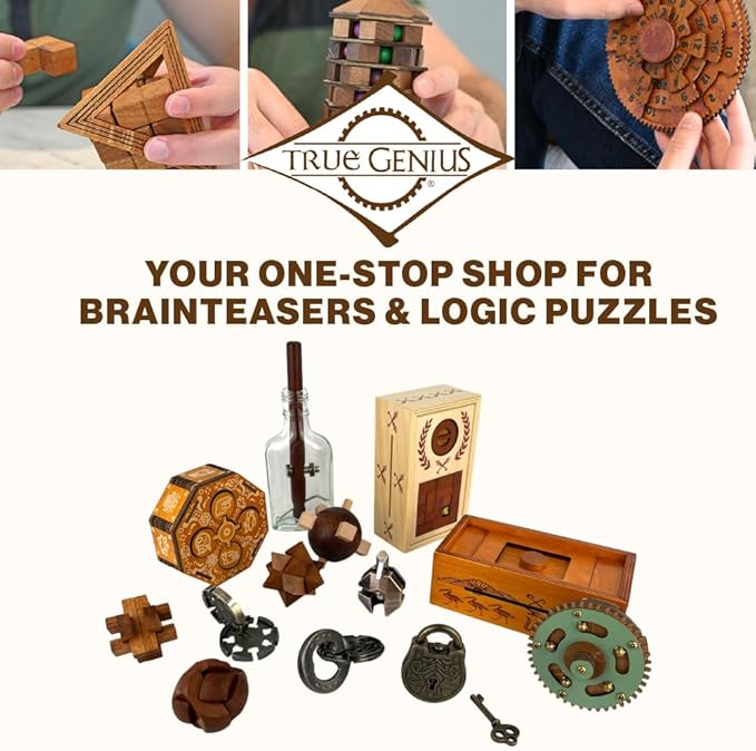 Project Genius Grecian Computer Mechanical Math Puzzle, Wooden Brainteaser Gift for History Buffs and Smart Kids, Teens, and Adults - True Genius Series Inspired by The Ancient Antikythera Mechanism