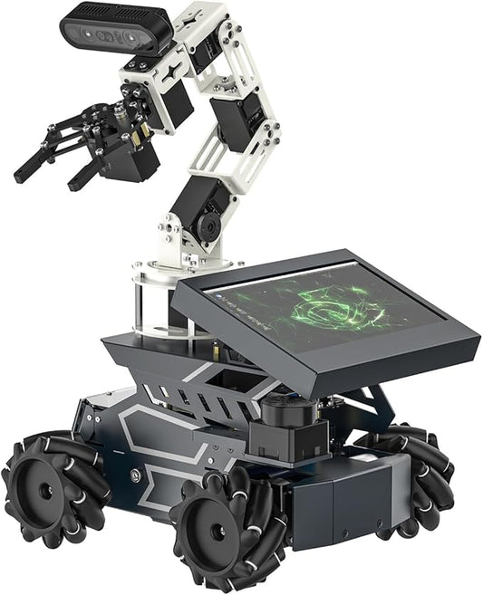 Yahboom Robot Large AI Model ROS2 Programming Python,Lidar SLAM,3D Map Navigation,AI Vision, 6DOF Robotic Arm Voice Control,Intelligent Classification, with Jetson Nano 4GB