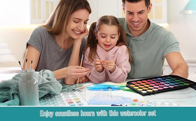 Watercolor Paint Set, 28 Colors of Washable Watercolor Paint Includes Watercolor Palette and 1 Paint Brushes. Great Water Color kids paint