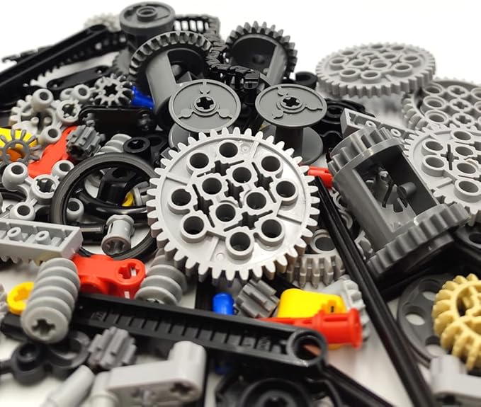 116 pcs Technical Gears Axle Pin Connectors - Wheels Connectors Rack Gear Car Building Brick Accessories Pieces Sets Compatible with Mindstorms Building Bricks Block Technical Toys (116 TECH PARTS)