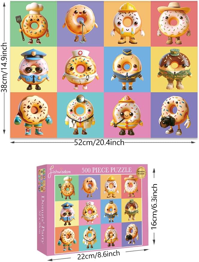 500 Pieces Jigsaw Puzzles for Adults and Teens and Kids Family Happy Games Puzzle Monster Series (Donuts Occupation)