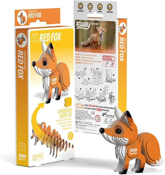 Eugy Red Fox 3D Puzzle, 30 Piece Eco-Friendly Educational Toy Puzzles for Boys, Girls & Kids Ages 6+