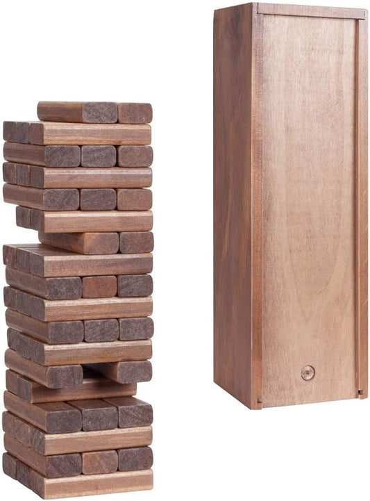 WE Games Wooden Block Stacking Party Game for Adults, Tumble Tower Wedding Guest Book Alternative, Tabletop Games, Includes Storage Case, 12 inches