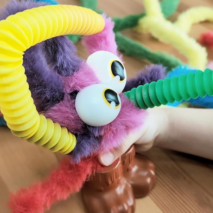 WeVeel TOOBLERZ Cute Critters Large Set – 26-Piece Mix-and-Match Craft Kit for Kids – Includes Fuzzy Chenille Sticks, Fidget Tubes & Character Accessories – Creative Toy for Ages 6+