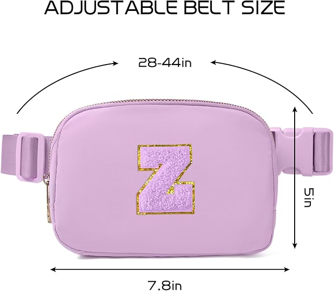 Gitus Gifts for 8 9 10 11 12 Year Old Girls Belt Bag Fanny Pack Crossbody Bags with Initial Letter Patch Cute Stuff Birthday Gifts for Teen Girls Women Personalized Trend Stuff (Lavender-Z)