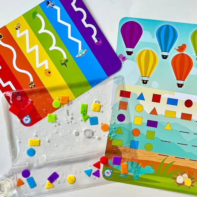 hand2mind Colors & Shapes Sensory Pad, Occupational Therapy Toys, Fine Motor Toys, Toddler Sensory Toys, Sensory Water Mat, Sensory Play Therapy Toys, Calming Toys for Kids, Calm Down Corner Supplies