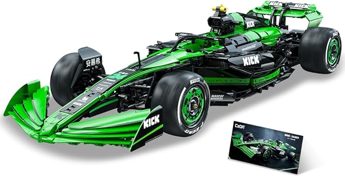 CaDA C64010W Kick Sauber F1 Team C44 Racing Building Set,MOC 1:8 F1 Building Block Car,Formula 1 Championship Super Car Model for Adults (2553pcs)