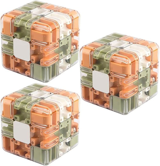 Large Labyrinth 3D Puzzle Maze Cube - Engaging Brain Teaser Toy for Adults Kids & Teens, Handheld Fidget Game for Anxiety Relief, Iq Mind Challenge Puzzle Box, Stocking Stuffer Gift(3PCS)