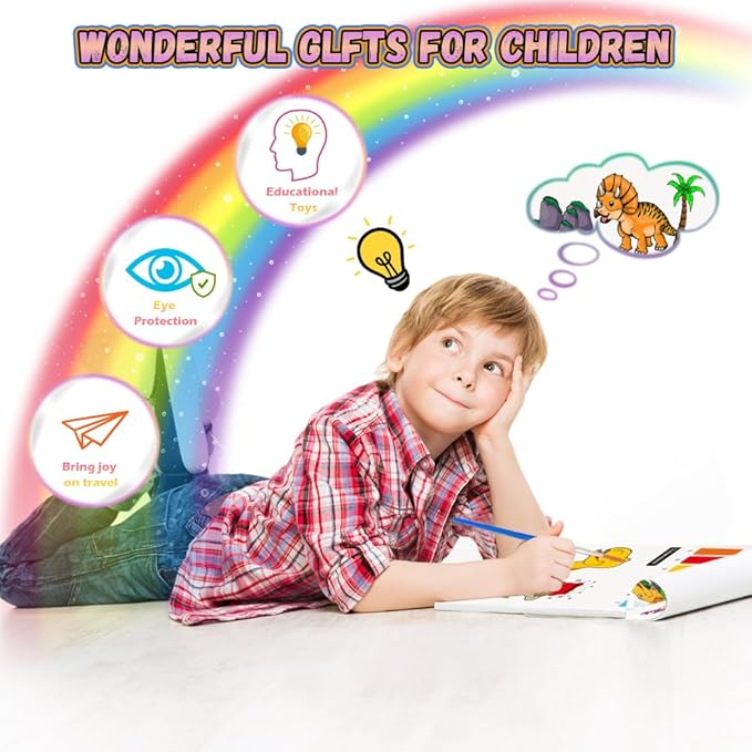 Paint with Water Books for Kid,6 Coloring Book With Magic Paint Set for Kids,Travel Coloring Kit,Arts and Crafts Suitable for Birthday (Girls Like)