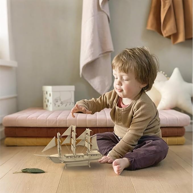 3D Puzzles for Kids, Felt Sailboat 3D Puzzle, DIY Model kit, Felt Handmade Ornaments, Sailboat 3D Puzzle