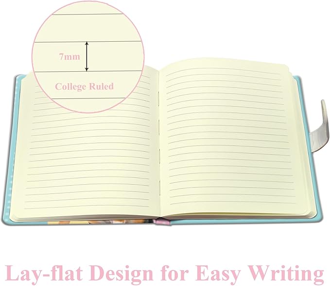 Dog Journal for Girls - Gift for Kids - Diary with Pen & Magnetic Closure, 192 Pages for Writing, 5.3"x7.5" Hardcover Lined Notebook