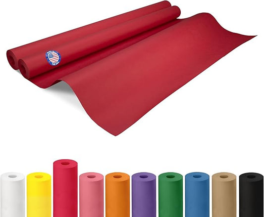 36" x 1200" (100 ft) Red Kraft Paper Roll, Pack of 2 - USA-Made Quality Craft Paper for Gift Wrapping, Kids' Arts & Crafts, School Projects - 100% Recycled, 50 lb Natural Material by IDL Packaging