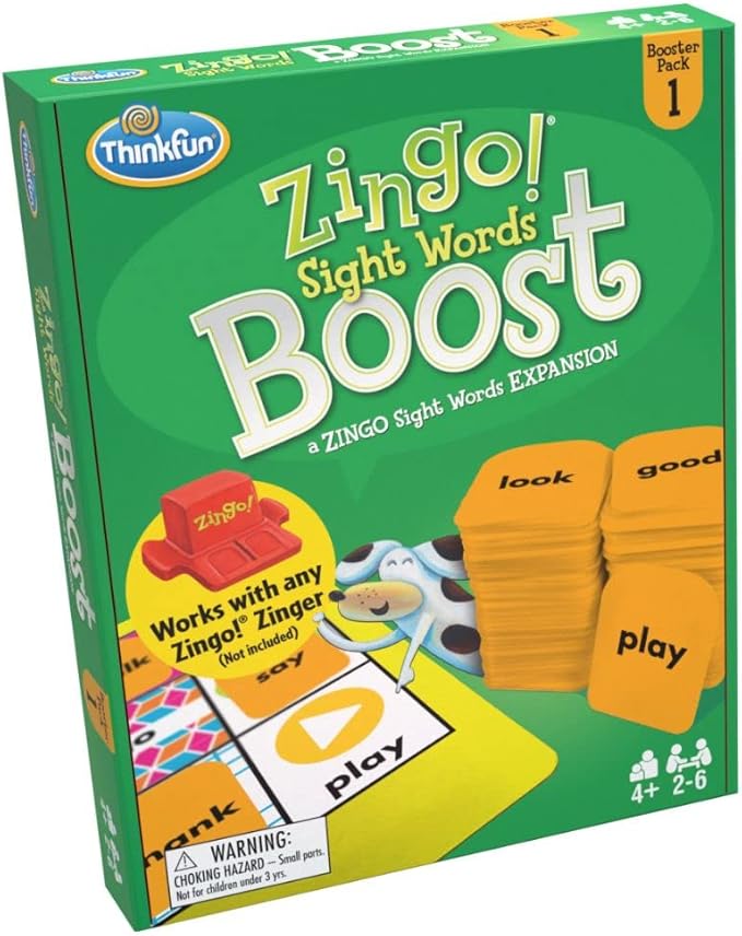 Think Fun Zingo! Sight Words Boost - Engaging Brain Game | Expansive Vocabulary Builder | Stimulates Memory & Concentration | for Kids Aged 4 and Up | Expansion Pack (76472)