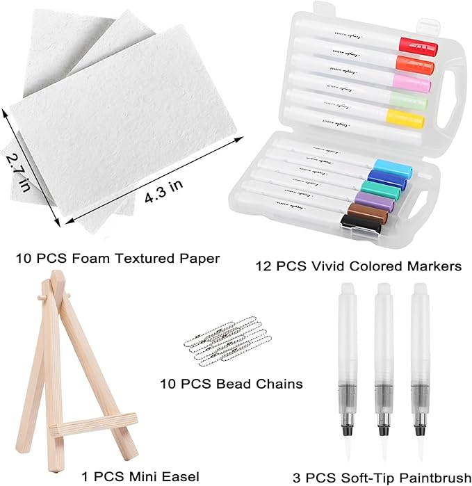 Magic Foam Texture Painting Kit, 3D Drawing Magic Foam Texture Paper, Puffy Drawing Texture Painting Kit, DIY Drawing Pens