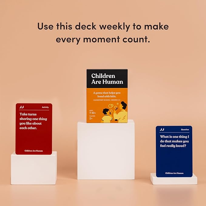 Children are Human | 140 Conversation Cards to Help Bond with Kids | Card Game for Elementary School Children | Designed by Experts for Grades 2-5 | Ages 7-10+