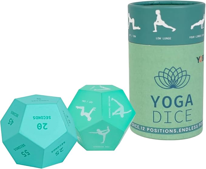 YOBRO Fun Yoga Dice Set for Adults and Kids, Gift for Yogis and Yoga Lovers, Yoga Decor, Exercise Dice Game for Home Workout, Fitness Yoga Poses Meditation Stuff, Mindfulness Gifts for Women, 2 Pack