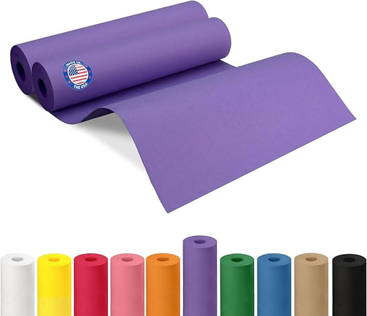 12" x 1200" (100 ft) Purple Kraft Paper Roll, Pack of 2 - USA-Made Quality Craft Paper for Gift Wrapping, Kids' Arts & Crafts, School Projects - 100% Recycled, 50 lb Natural Material by IDL Packaging