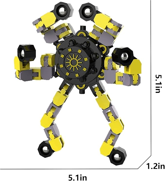 32 Pcs Fidget Spinners Toys for Kids & Adults, Deformable Robot Transformable Fingertip Spinner, Stress Relief Party Favor for Classroom Prizes, Christmas, Valentine’s Day Gift, Goodie Bag Fillers