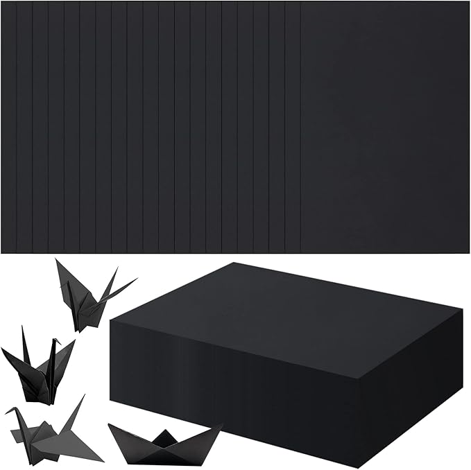 1000 Sheets Construction Paper Bulk School Supplies 9 x 12 Inches Art Classic Heavyweight Paper Craft for Kids Adults Holiday Drawing(Black)
