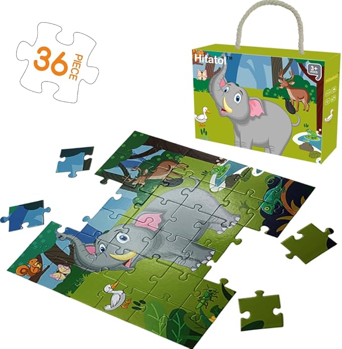 Elephant Floor Puzzle for Kids,Animal Jigsaw Large Puzzles 36Piece Puzzle for Toddler Ages 3+,Children Learning Preschool Educational Toys,Gift for 3+ Years Old (Elephant)