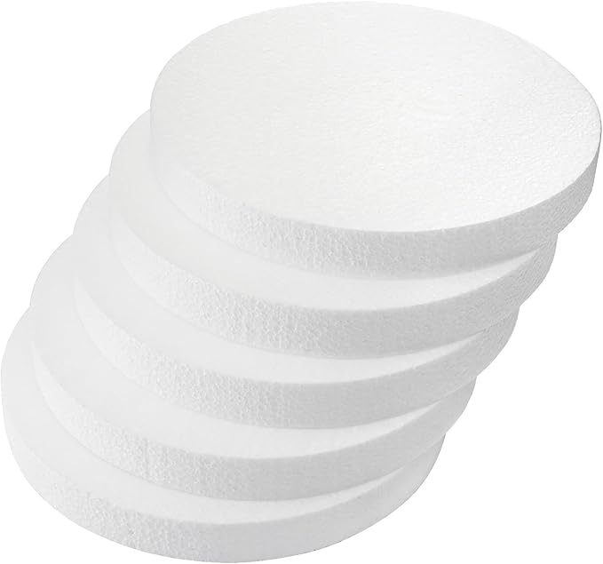 ZOOFOX 12 Pack 8 Inch Foam Circles for Crafts, Round Polystyrene Disc for Arts and Crafts Supplies, Modeling, Sculpture, DIY Projects