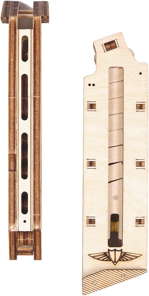Wood Trick Defenders Gun 3D Wooden Puzzles for Adults to Build - Shoots up to 13 ft - 2 Clips - 9x5 in - Wooden Model Kits for Adults - 14+