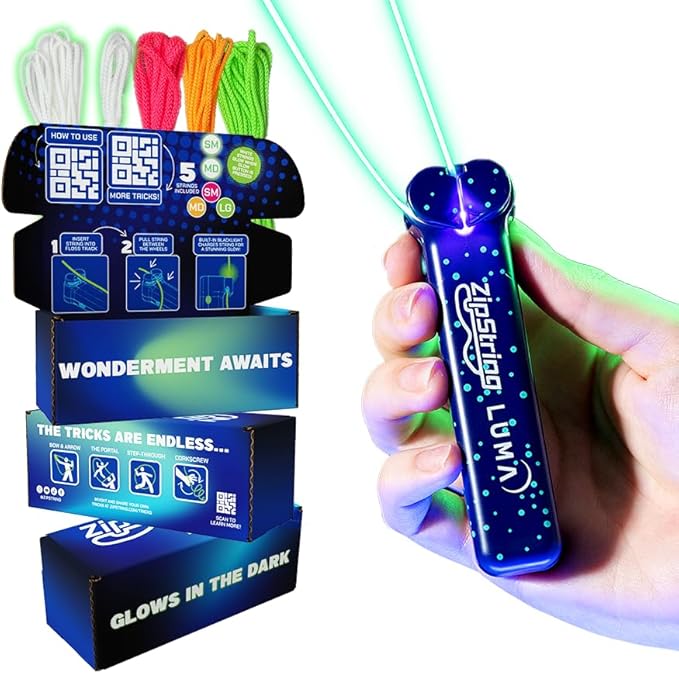 Luma - The Patented Glow-in-The-Dark Toy That Flies a Loop of String, Creates Endless Shapes and Tricks Built-in LED for Glowing Fun. Perfect STEM Gift for Kids & Adults. Wonderment Awaits