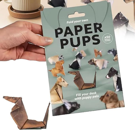 DIY Paper Cats Kit, 50 Sheets Cute Kitten Origami Papercraft, Fun 3D Animal Sculpture Craft, Creative Paper Sculpture Desktop Bookshelf Decoration, Funny Gift for Pet Lovers (Dog)