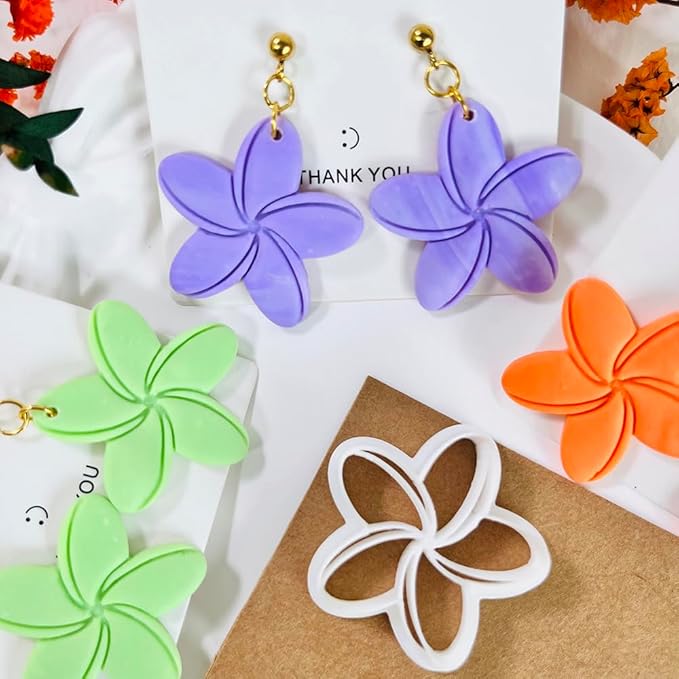 Tropical Flower Polymer Clay Cutter – 5 Petal Clay Earring Cutter for DIY Floral Jewelry – Clay Tools for Polymer Clay Earrings & Handmade Crafts – Simple Cutter for Summer Designs