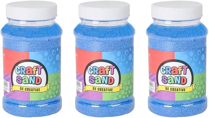 The Dreidel Company Craft Sand Art for Kids, Sand Play DIY Drawing, Messy Play, Sensory, Sand Decorations, 22 Oz, Red (3-Pack) (Blue, 3-Pack)