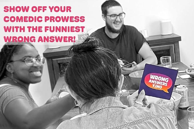 Wrong Answers Only: The Ultimate Adult Party Game – A Fun, Competitive Group Guessing Game for 8 Players, Ages 14 and Up – Perfect for Game Nights