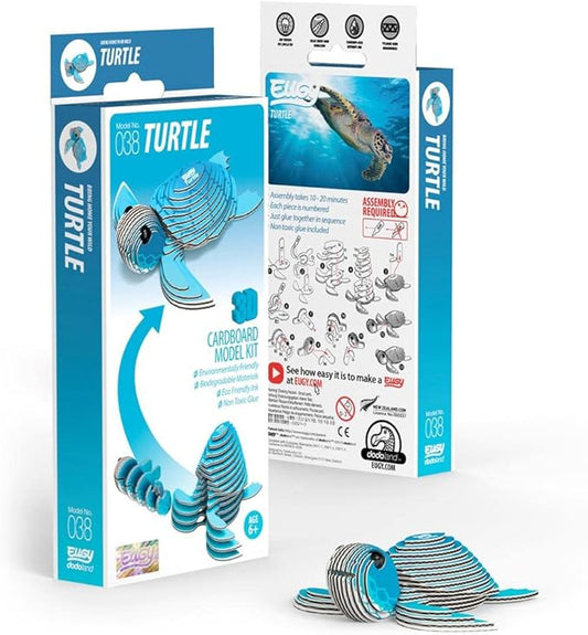Eugy Sea Turtle 3D Puzzle, 26 Piece Eco-Friendly Educational Toy Puzzles for Boys, Girls & Kids Ages 6+