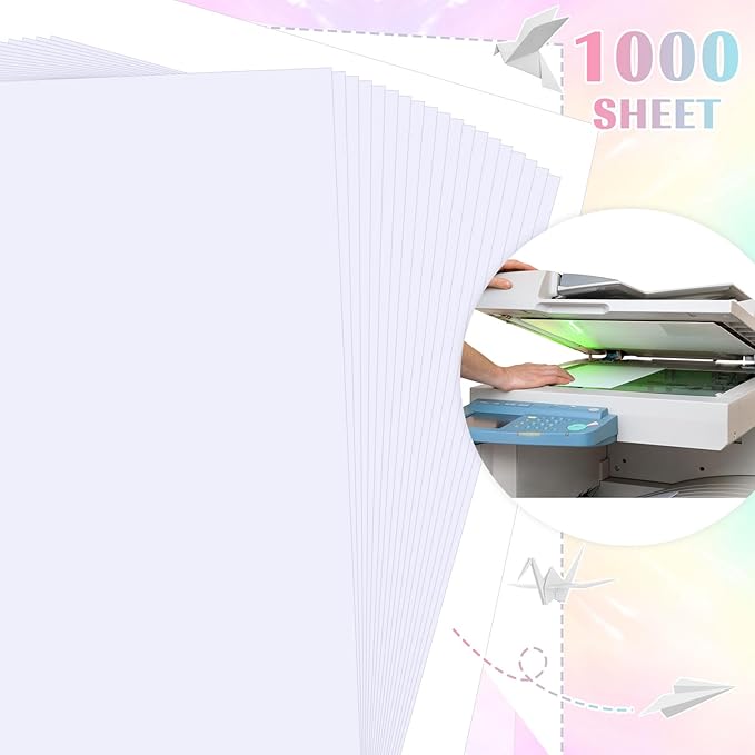 Sherr 1000 Sheets Construction Paper Bulk Colored Cardstock A4 9" x 12" Heavyweight Craft Printer Paper for Kids Bulk School Supplies Art(White)