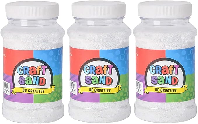 The Dreidel Company Craft Sand Art for Kids, Sand Play DIY Drawing, Messy Play, Sensory, Sand Decorations, 22 Oz, Red (3-Pack) (White, 3-Pack)