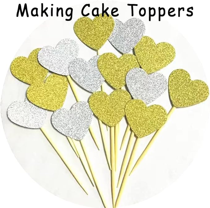 SALEMAR Gold Glitter Paper Cardstocks Sparkling Cardstocks for Cricut, Glitter Paper for Creating Greeting Cards, Cake Toppers, Wedding Crafts, 250Gsm, 10 Sheets(Gold)