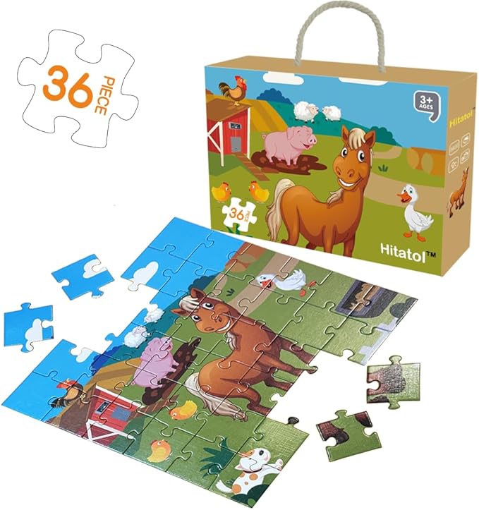 Horse Floor Puzzle for Kids,Animal Jigsaw Large Puzzles 36Piece Puzzle for Toddler Ages 3+,Children Learning Preschool Educational Toys,Gift for 3+ Years Old (Horse)