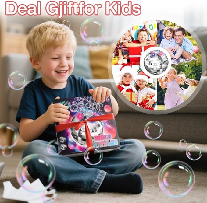 Bubble Machine Toddler Earth Bubble Machine Kids Toys for 3-8 Years Old Boys Girls, Ideal Gift for Baby Birthday Safe Summer Wedding Party Outdoor Bubble Toys