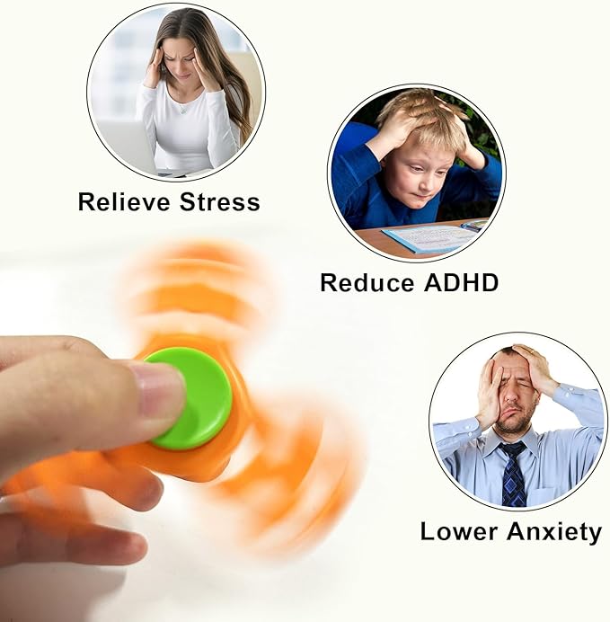 24 Pack Fidget Spinner Fidget Toys,Party Favors Supplies Birthday Gifts Goodie Bags Stuffers for Kids Adults,Sensory Toys for Anxiety ADHD Stress Relief,Carnival Treasure Box Toys Classroom Prizes