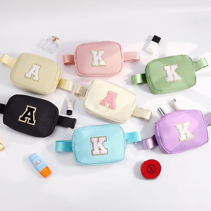 YOOLIFE Initial Sling Bag for Women - Bum Bag Chest Bag for Women Belt Bag Small Crossbody Bags Fanny Packs for Women Personalized Birthday Gifts Christmas Gifts for Women W