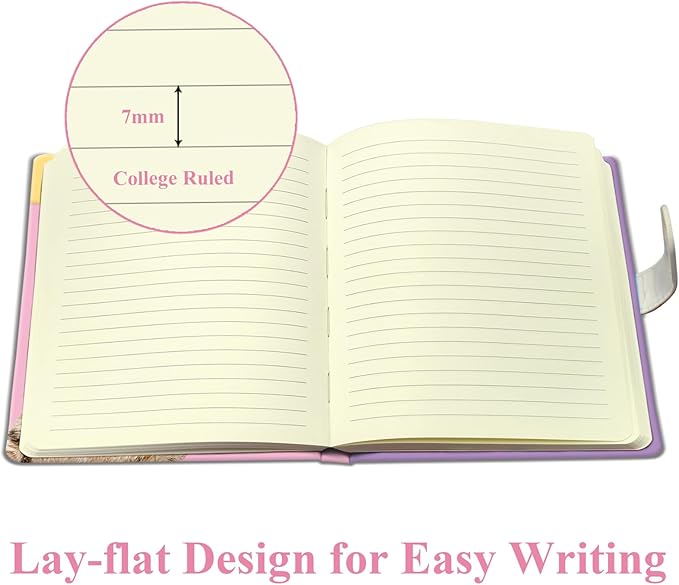 Cat Journal for Girls - Gift for Kids - Diary with Pen & Magnetic Closure, 192 Pages for Writing, 5.3"x7.5" Hardcover Lined Notebook