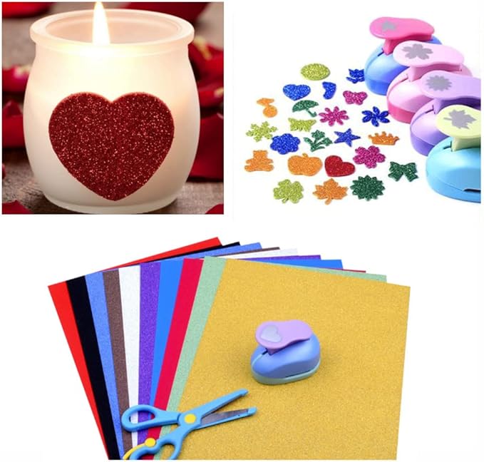 Baisunt 20 Sheets Multi Colors Glitter Cardstock Paper for DIY Art Project, Scrapbook, Birthday Wedding Party Decoration 250GSM(8x12 In, Non Adhesive)